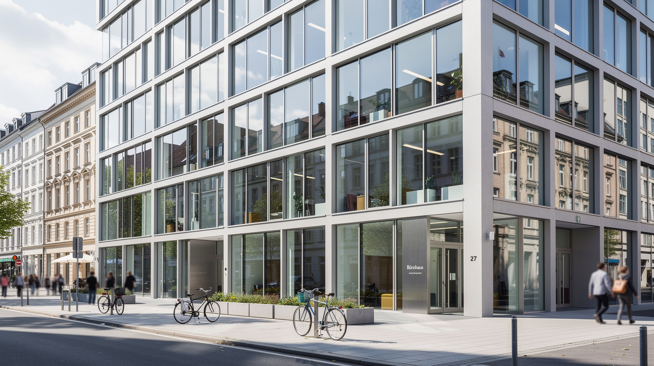 Exterior facade of a modern German office building