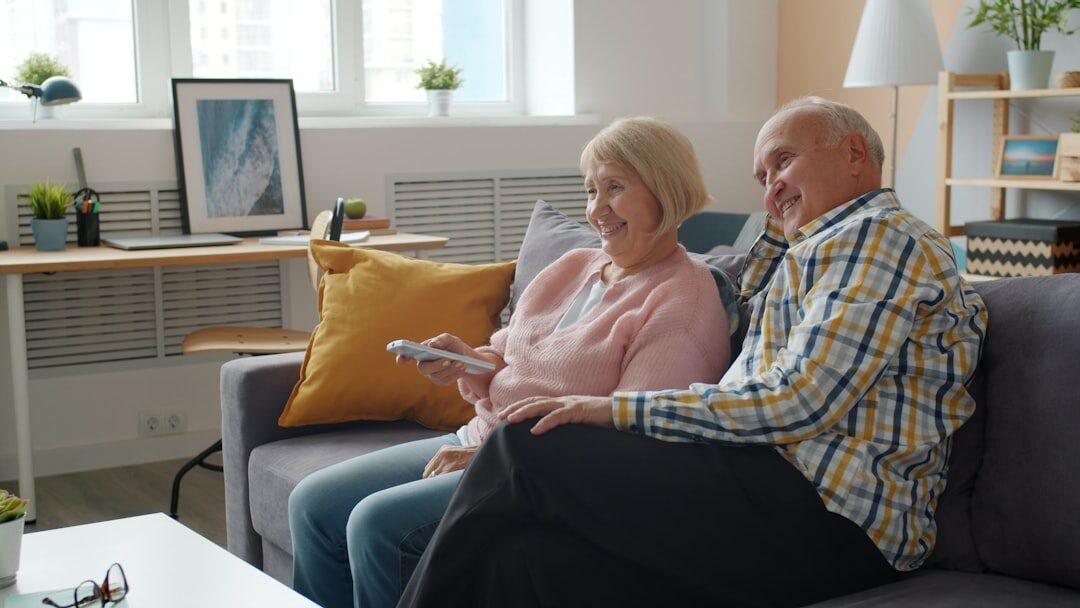 elderly people talking